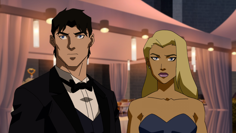 Superboy and Stargirl at a formal event.